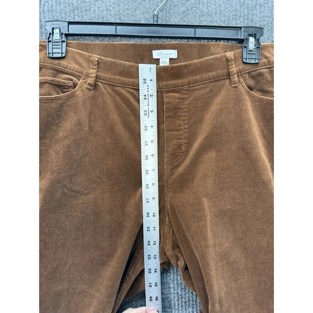 J. Jill Corduroy Pants Womens 2X Brown Pull On Straight Leg Pockets High Rise - Picture 7 of 10